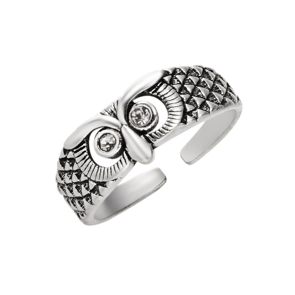 Männlichen Punk Eule Auge Öffnung Finger Ring für Männer unisex Einstellbare Manschette Schmuck Nette Ornament Party lässig Frauen: Eule 4