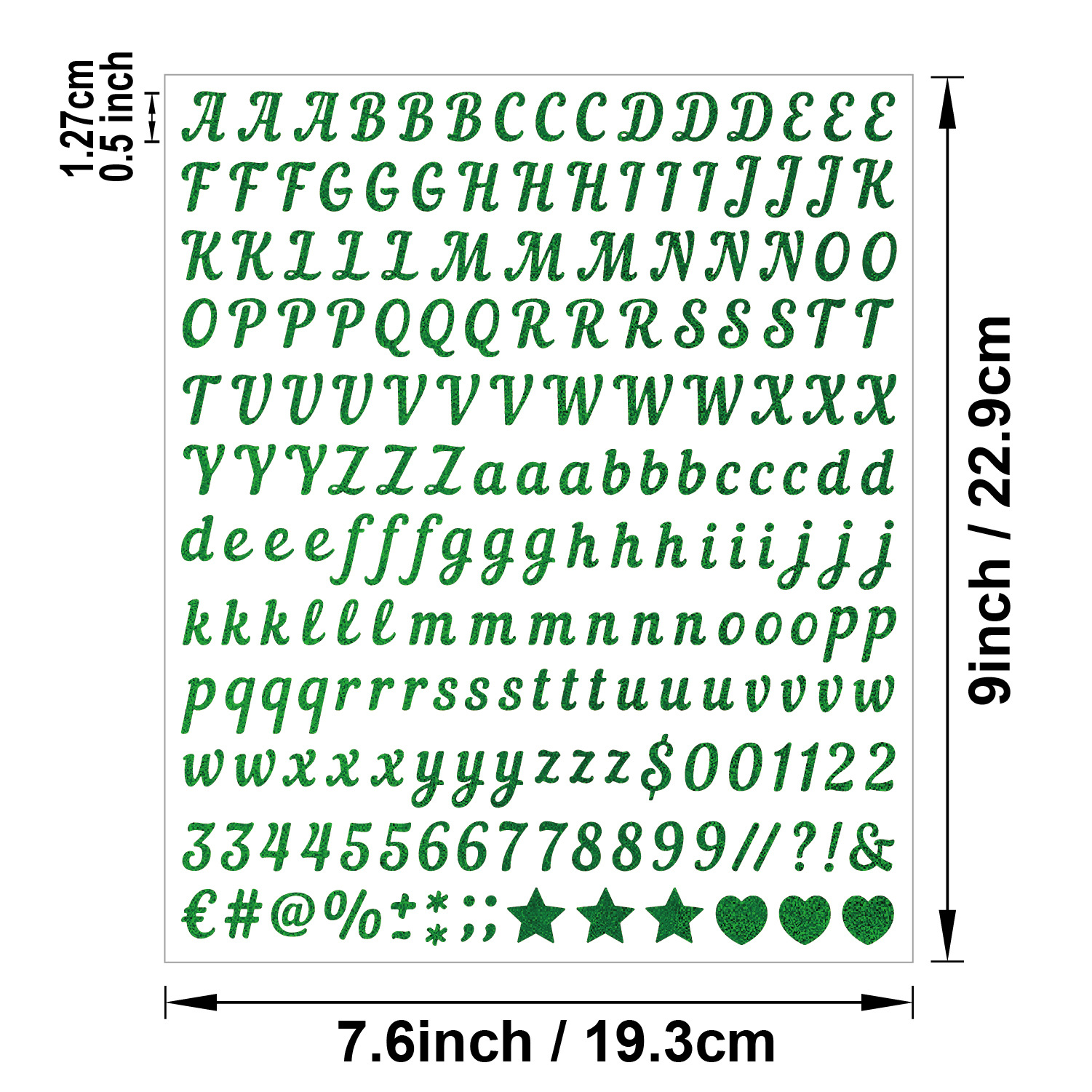1 vel zelfklevende glitterstickers, letters en cijfers, voor cadeauverpakkingen, feestkaarten, brieven, bruiloftsdecoratie: Blauw