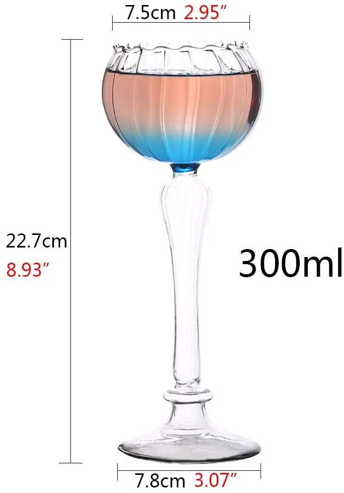 4PCS Pumpkin Cocktail Glass , Wine Glass, Water Cup, 300ml suitable for family/bar/party Set of 4
