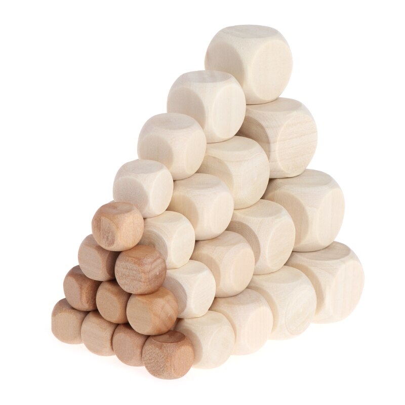 10 stuks 6 blanco houten dobbelstenen voor feestjes, familie, doe-het-zelf, spelletjes, printen, graveren, kinderspeelgoed 62kf