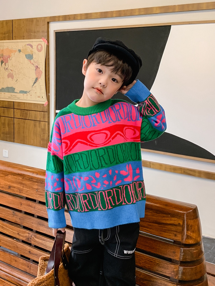 Maglione maglione stampato completo BB Boy 2020 abbigliamento invernale per bambini alla moda in stile coreano per bambini