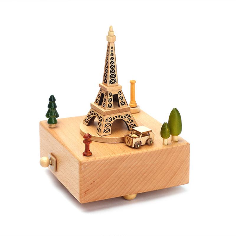 Grande roue gâteau d'anniversaire en forme de boîte à musique en bois jouet décoration mignon d'anniversaire de noël pour les enfants # CW: H