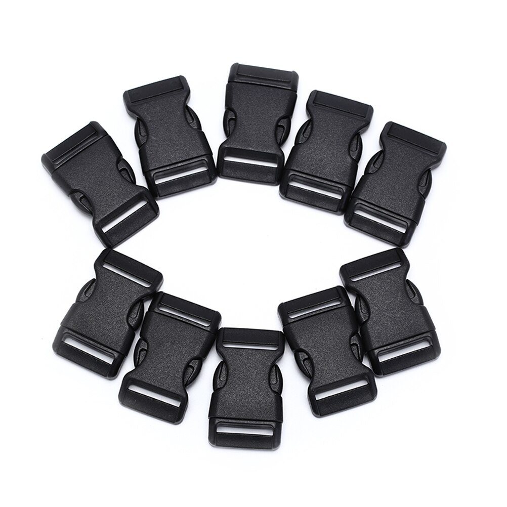 10pcs/lot Plastic Molle Tatical Backpack Belt Bag Parts Strap Webbing 25mm Hardware Dual Adjustable Side Release Buckles
