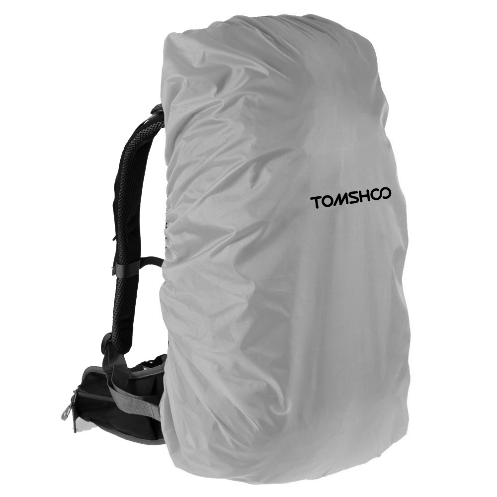 TOMSHOO-mochila impermeable reflectante de 40L-50L, resistente a la lluvia, para exteriores, senderismo, Camping y viajes: Color gris