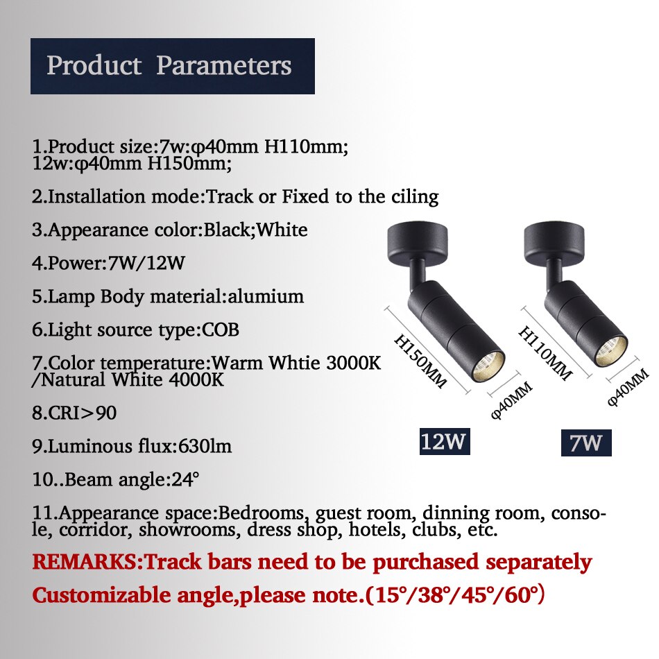 Éclairage sur Rail projecteur LED Rail lampe Spot luminaires pour la maison magasin magasin salle d'exposition 2 fils noir blanc remplacer halogène AC220V
