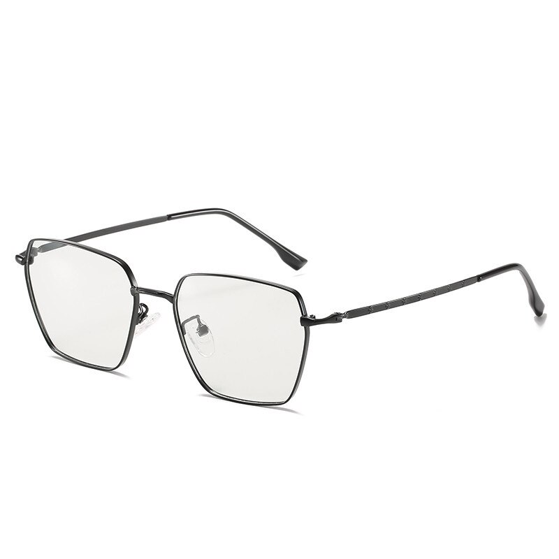 Photochromic Blue Light Filter Glasses Hipster Vintage Oversized Glasses Irregular Square Alloy Frame Computer Gaming Glasses