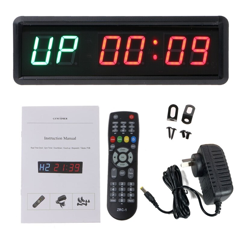 LED Fitness Interval Timer 1.5 Inch 6-digit Fitness Clock Gym Timer Stopwatch Count Down/Up Clock Stopwatch with Wireless: AU