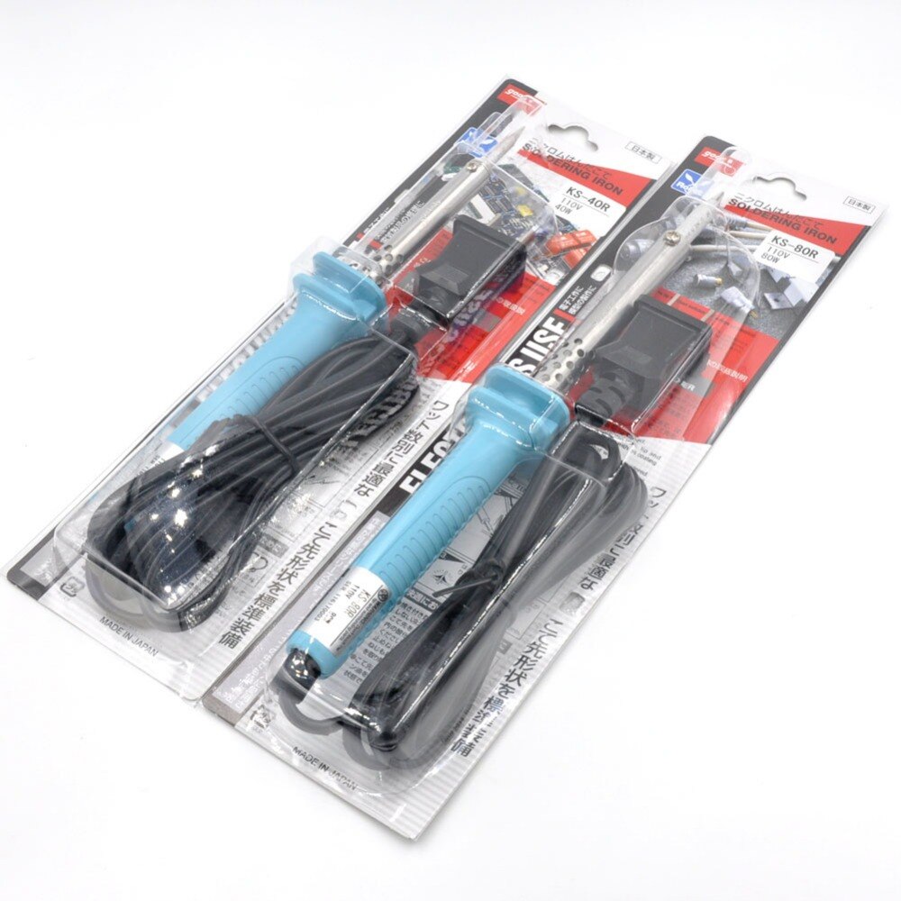 Soldador eléctrico KS de Japón GOOT, herramienta de reparación de soldadura duradera, ligera, de calefacción rápida, de 110V/220V, 30W, 40W, 60W, 80W y 100W