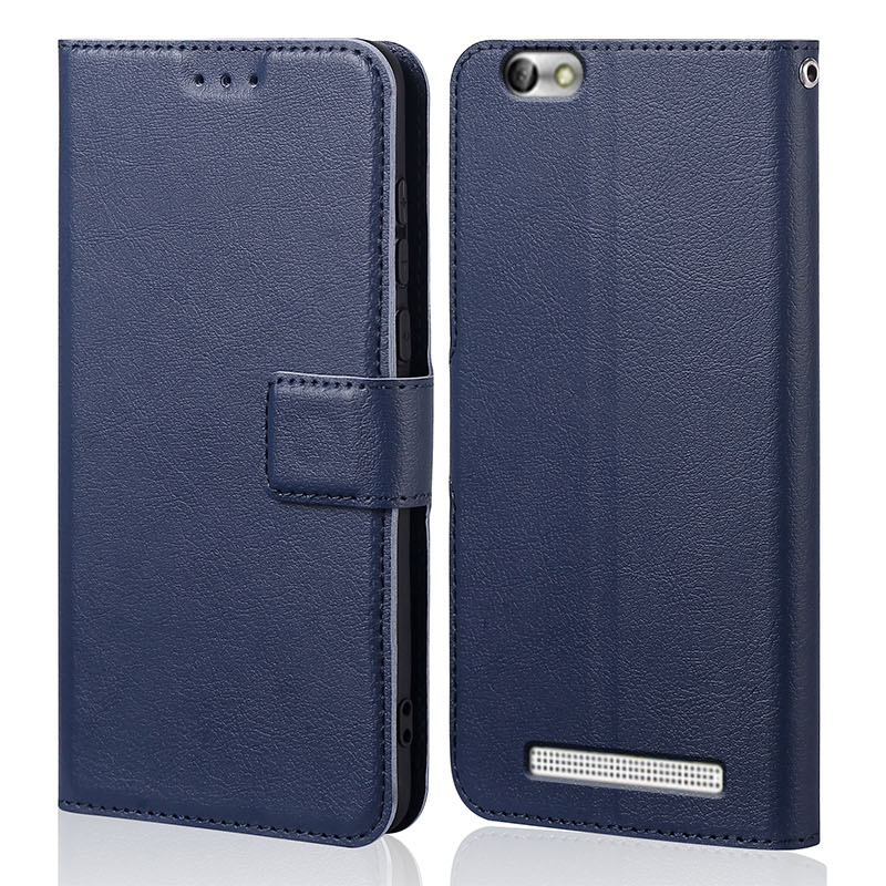 Retro Silicone Wallet Leather Flip Cases For Lenovo A2020 Cover Coque Case For Lenovo Vibe C A2020 A2020a40 DS A Phone Bags: Navy Blue