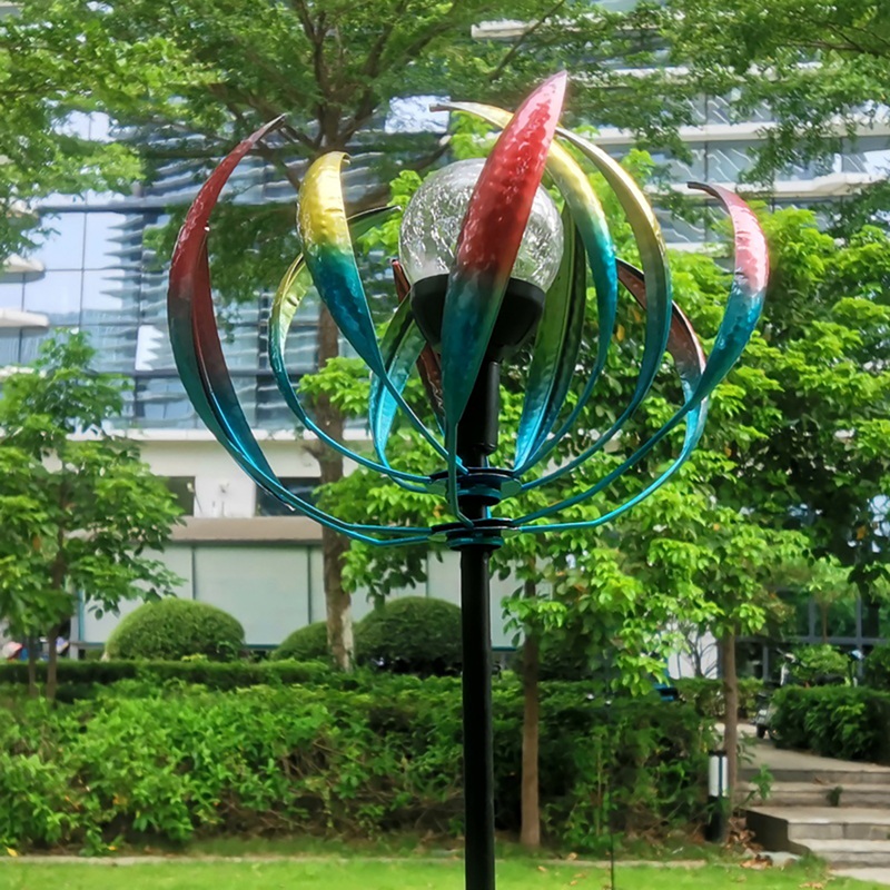 Pro draussen Park Hof Garten Gras Rasen Stecker-in LED hell Solar- Windmühle Rasen Garten Dekoration Wind Drehscheibe E
