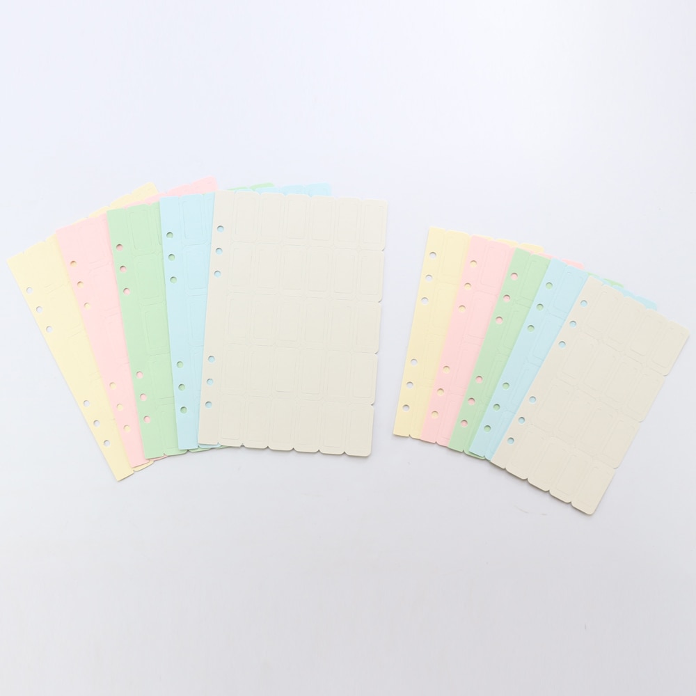 Domikee classic basic index divider label set for 6 holes binder diary planner notebooks,can write bookmark stationery,150pcs
