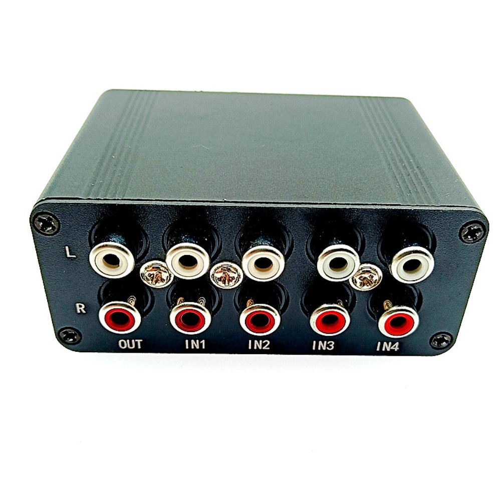 1 Eingang, 4 Ausgänge, 4-Kanal-Audioschalter, RCA-Stereo-Audio-Umschalter, Verteiler, Signalwahlschalter, einzeln steuert