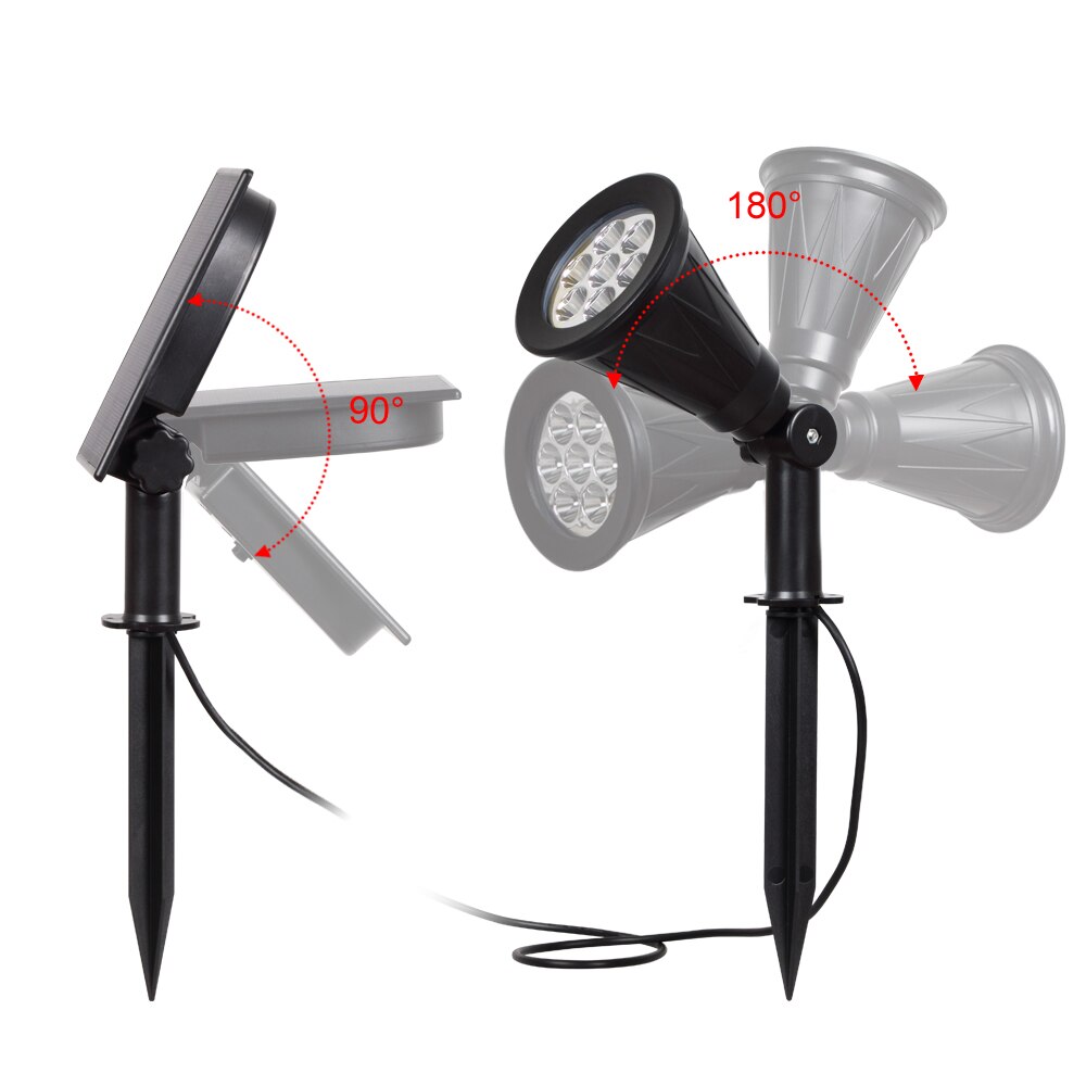 Khlitec 7 Led Solar Spotlight Met Zonnepaneel Auto Kleur Veranderende Outdoor Verlichting Zonne-energie Tuin Lamp Wandlamp