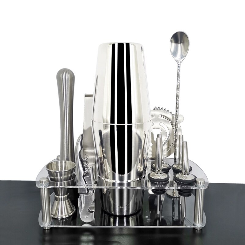 Stainless Steel Cocktail Shaker With Wine Rack 750/600ml Wine Shaker Mixer For Bar Party Tools Bar Accessories