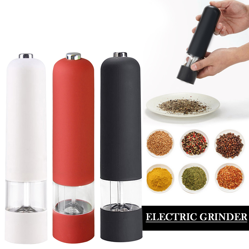 Automatisk salt pepper mølle kvern rustfritt stål bærbar mølle krydder muller kjøkken verktøy krydder pepper mølle maskin