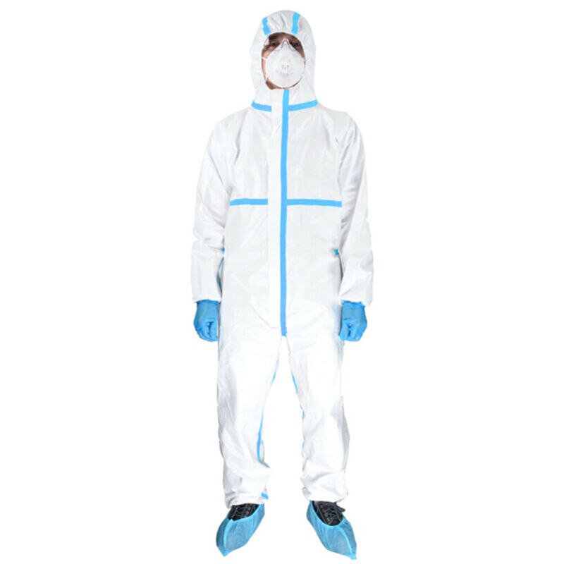 Disposable Full coverage isolation protective clothing laboratory protective clothing Dustproof protective clothing White