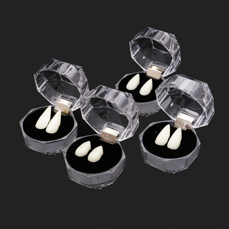 2pcs Halloween Decorations Vampire Teeth Fangs Dentures Cosplay False Teeth Costume Props for Horror Halloween Party Supplies