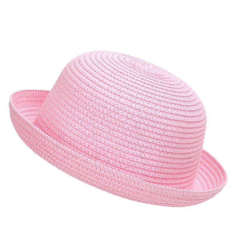 To barn stråpapir solhatt søte ører 2-5 år gutter jenter sommer vanlig strandhatt brun khaki elfenben oransje gul: Farge 5