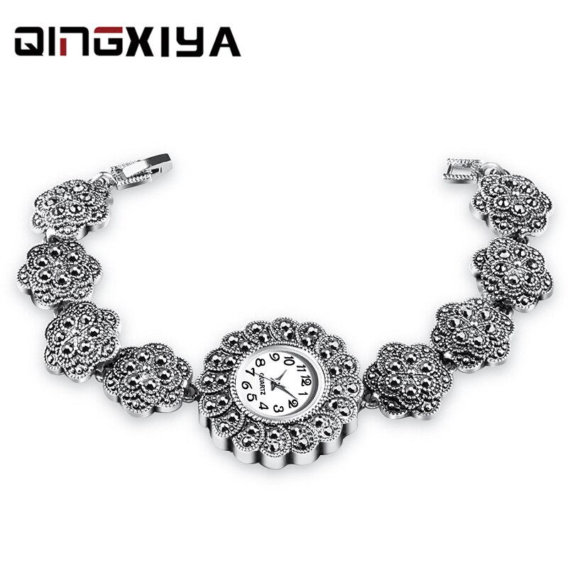 Qingxiya De Top Horloge Mode Vrouwen Oude Zilveren Armband Horloge Dame Creatieve Relojes Para Mujer Winkelen