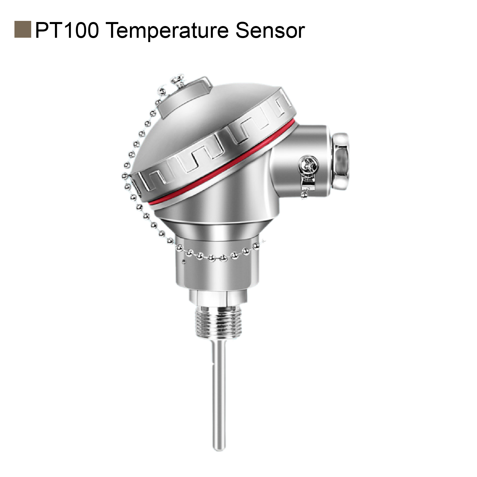 Waterproof RTD Sensor PT100 Temperature Probe Industrial High Precision Integrated Stainless Steel Threaded Temperature