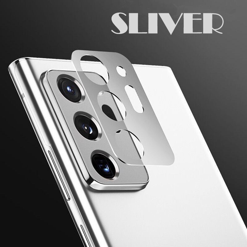 2in1 Back Camera Lens Beschermende Metalen Ring Case Voor Samsung Galaxy S21 Ultra Plus Note 20 Note20 5G Terug screen Protector Cover: Zilver / For Note 20