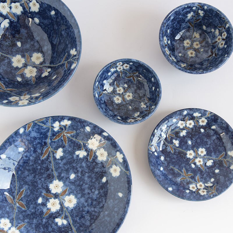 Japanese Ceramic Plate Set Dinner Modern Porcelain Dessert Salad Plates Restaurant Serving Plateau De Service Tableware DL60PZ