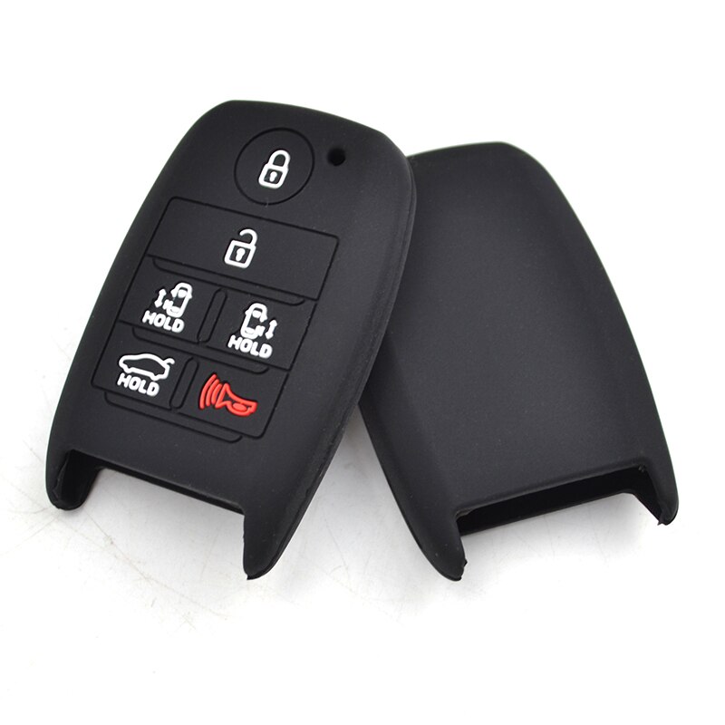 Siliconen Auto Afstandsbediening Sleutelhanger Shell Cover Case Voor Kia Sedona Grand Carnaval Huid 6 Knop protector