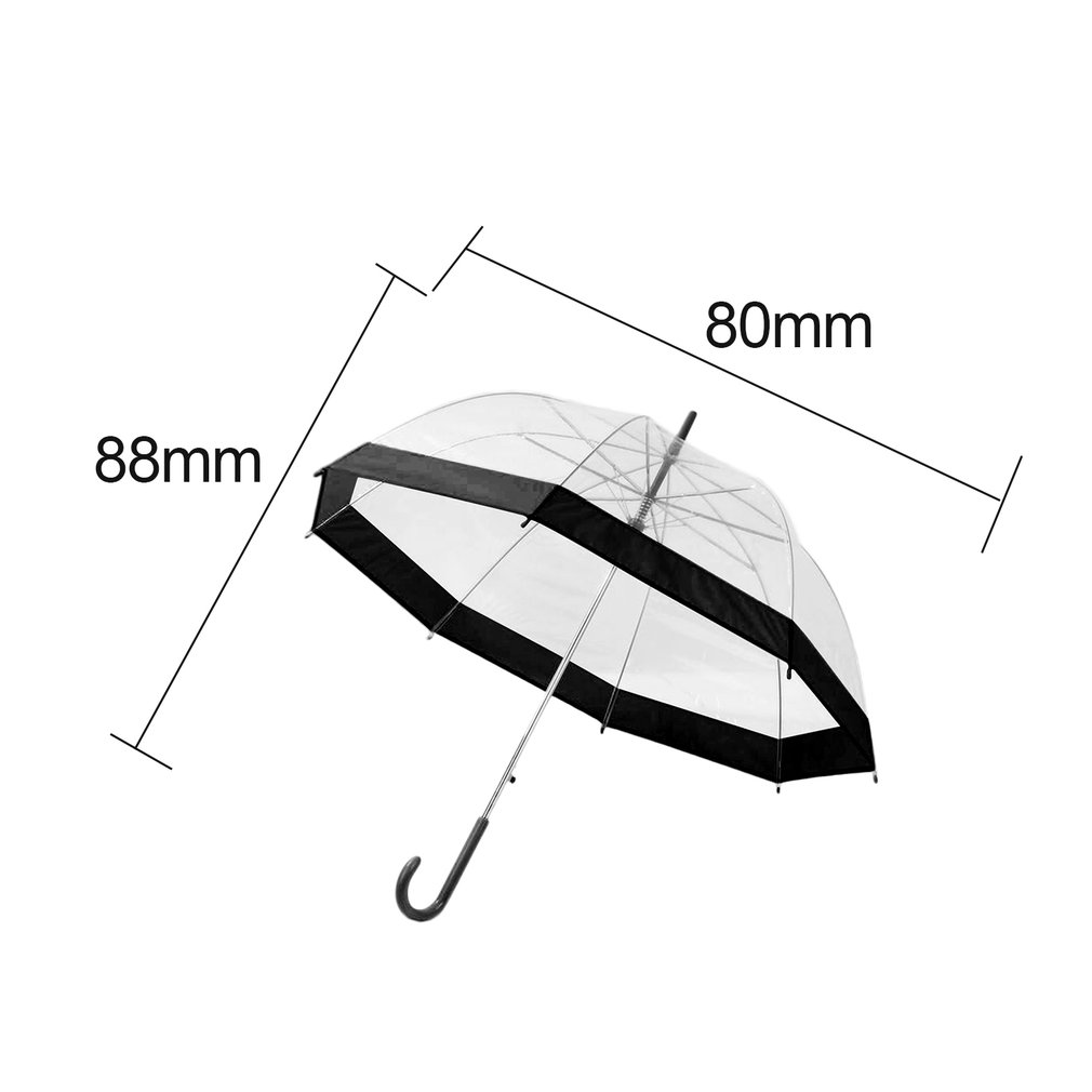 Plastic Transparent Umbrella Lovely Rain Sunny Women Girls Ladies Long Handle Birdcage Dome See Through Umbrellas
