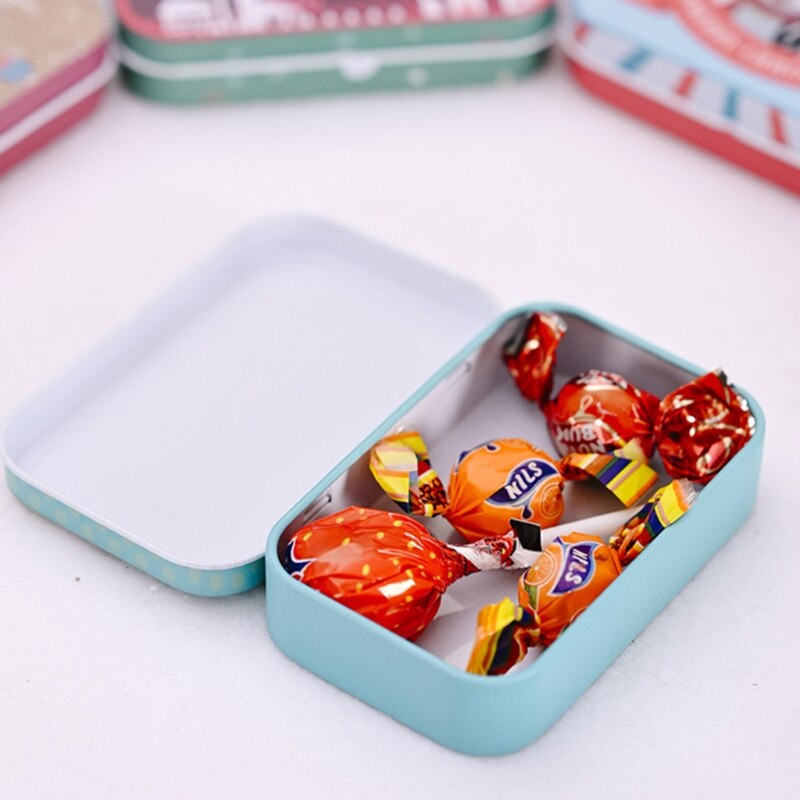 Christmas Embossing Tinplate Empty Tins Candy Cookie Storage Container Decorative Box Kids