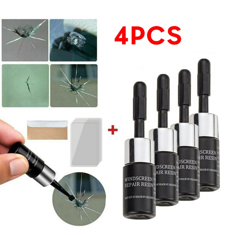 4pcs pack Windshield Repair Kit Car Chips Cracks Quick Fix