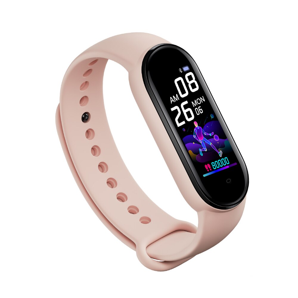 Smart BandM5 Sport Polsband Fitness Traker Bluetooth Lintelek Bloeddruk Horloge Relogios Smartwatch Lightning Klok: Salmon