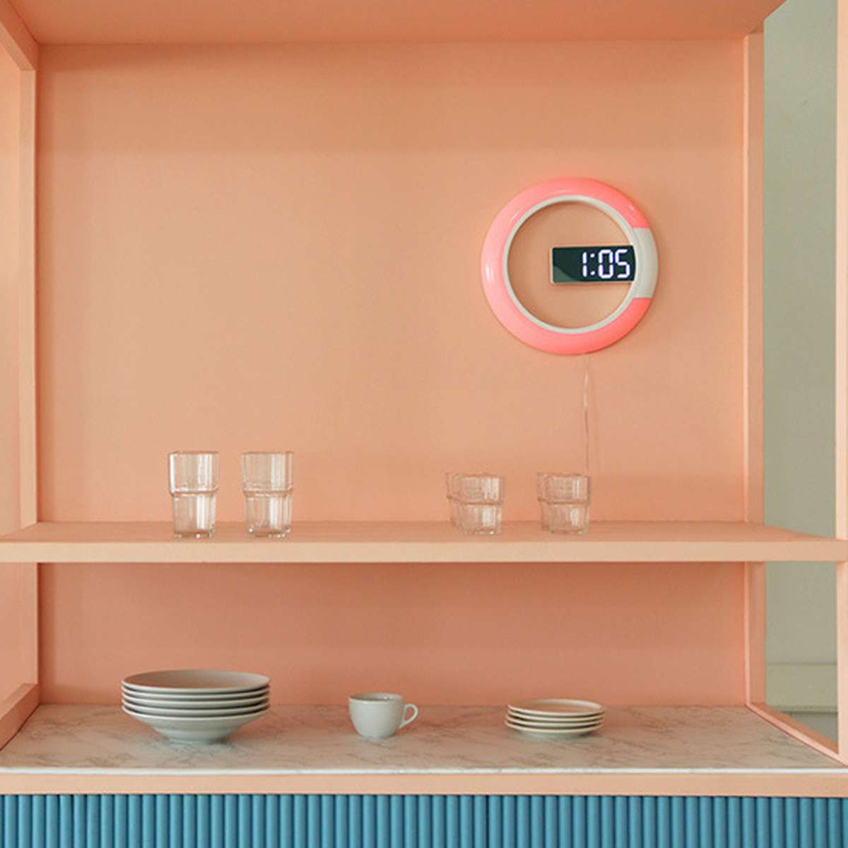 MEIGAR 3D LED Wall Clock Digital Table Clock Alarm Mirror Hollow Wall Clock Modern Nightlight Home Living Room Decoration