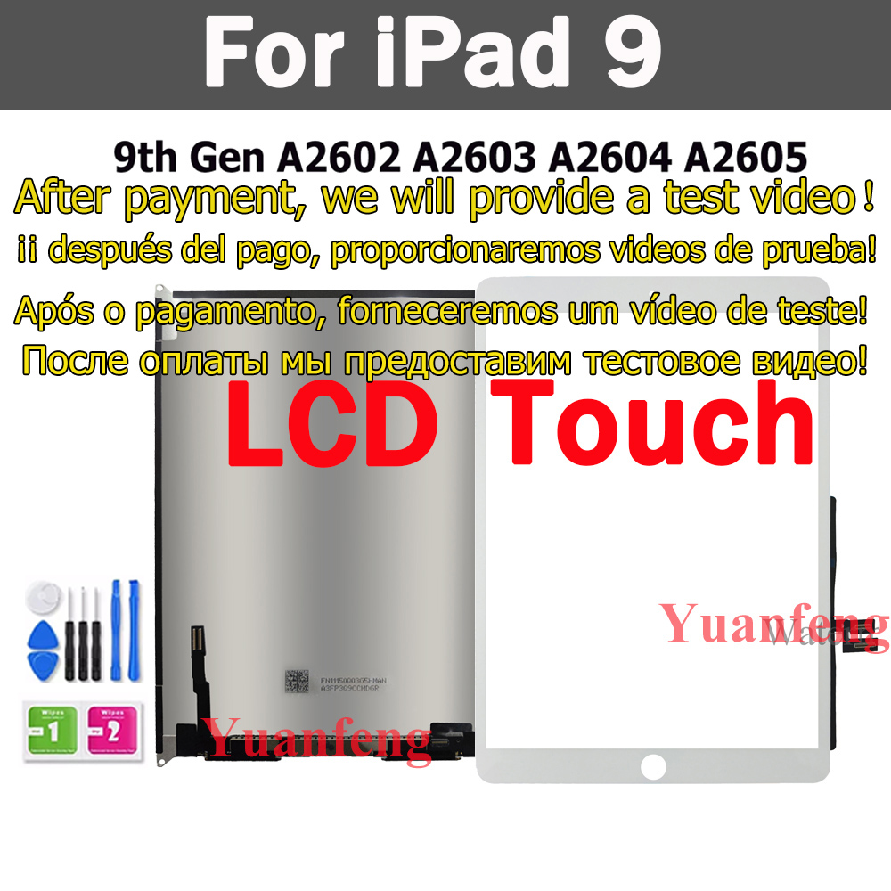 10.2 "LCD + Touchscreen Voor iPad 10.2 7e Gen A2197 A2198 A2200/8th A2270 A2430/9th A2602 A2605 LCD-scherm: Paars