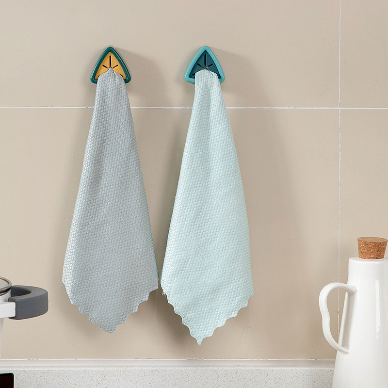 Towel Holder Convenient Kitchen Storage Hooks Sucker Wall Window Bathroom Tool Washing Cloth Hanger Home Kitchen Storage Gadget