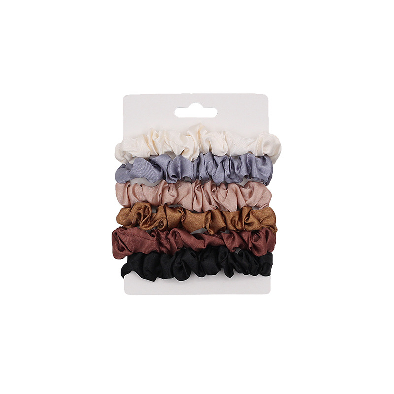 Lazos para el pelo de seda para mujer, coleteros de goma, banda elástica, accesorios para el cabello, 6 unidades por Set