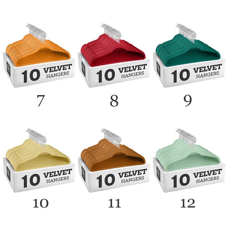 10 Stück bunte, rutschfeste KleiderbüGel aus Samt, 45 cm, nahtloser Beflockungs-KleiderbüGel für trockene und nasse Kleiderschrank-Aufbewahrung, magischer KleiderbüGel für Erwachsene