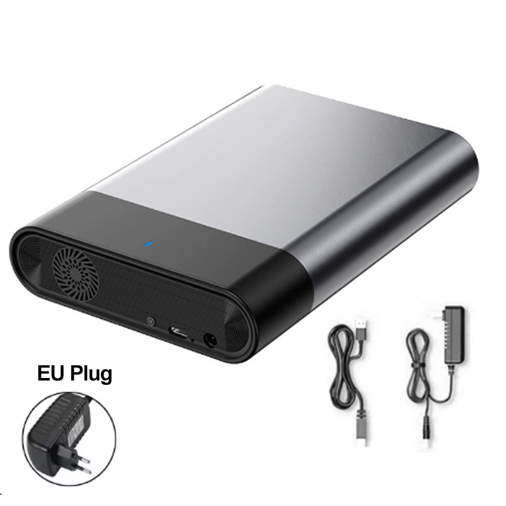 USB 3.1 HDD/SSD Enclosure 2.5/3.5'' Aluminum Alloy External Hard Drive Case SATA TO Type C 12TB High Speed Adapter for Laptop PC: Silver