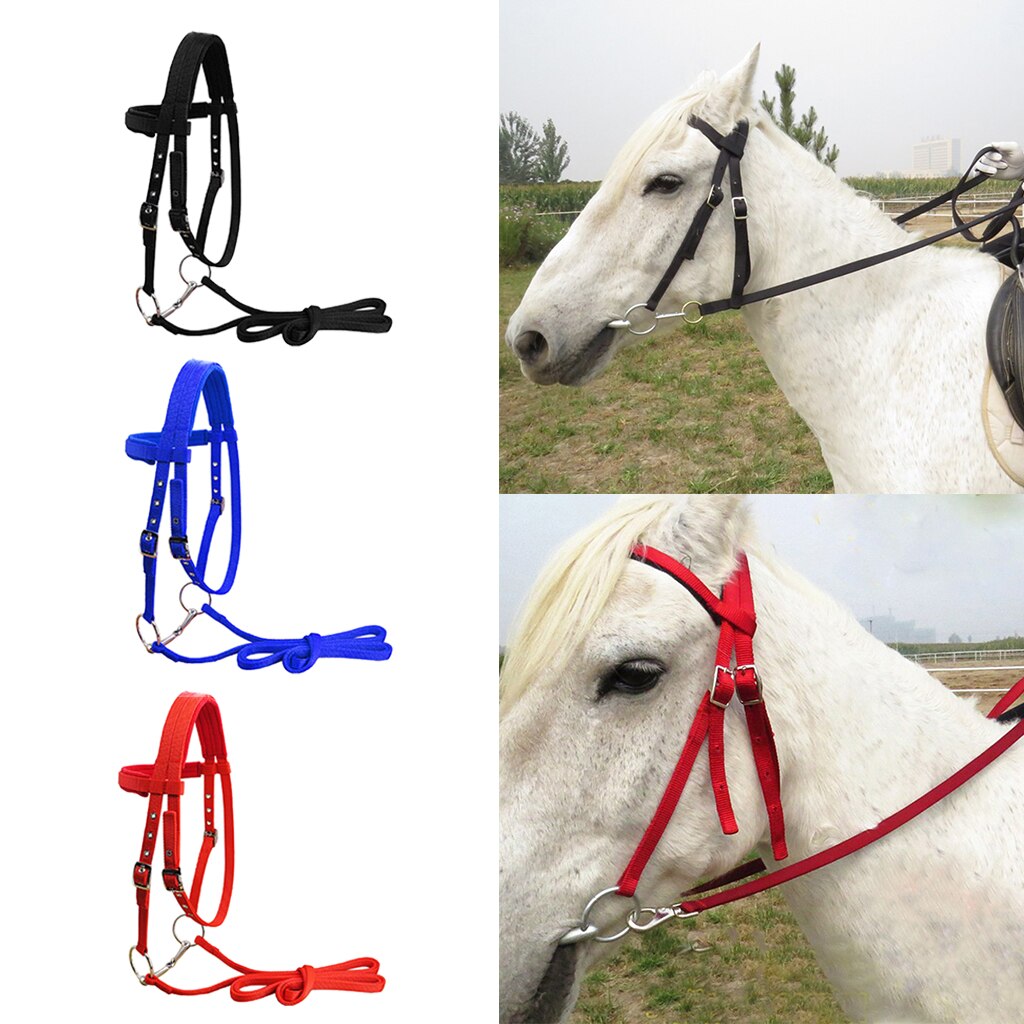 Abnehmbare Trense Nylon Gurtband Vlies Gewickelt Schwamm Kissen Schutzhülle Pferd Ausrügestochen Pferd Zaumzeug Zügel Kopfstück Verdickt