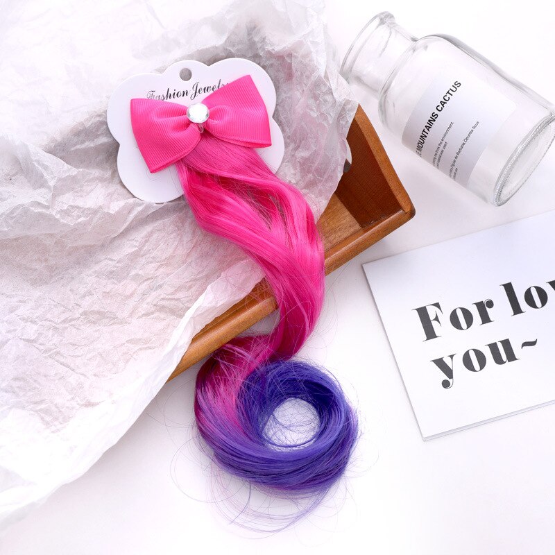 Rosa Bogen Haar Clip Regenbogen Für Mädchen & Frauen Bunte Prinzessin Haar Erweiterungen Clip Haar Zubehör Schmetterling Kopfschmuck Party: SP0369-2