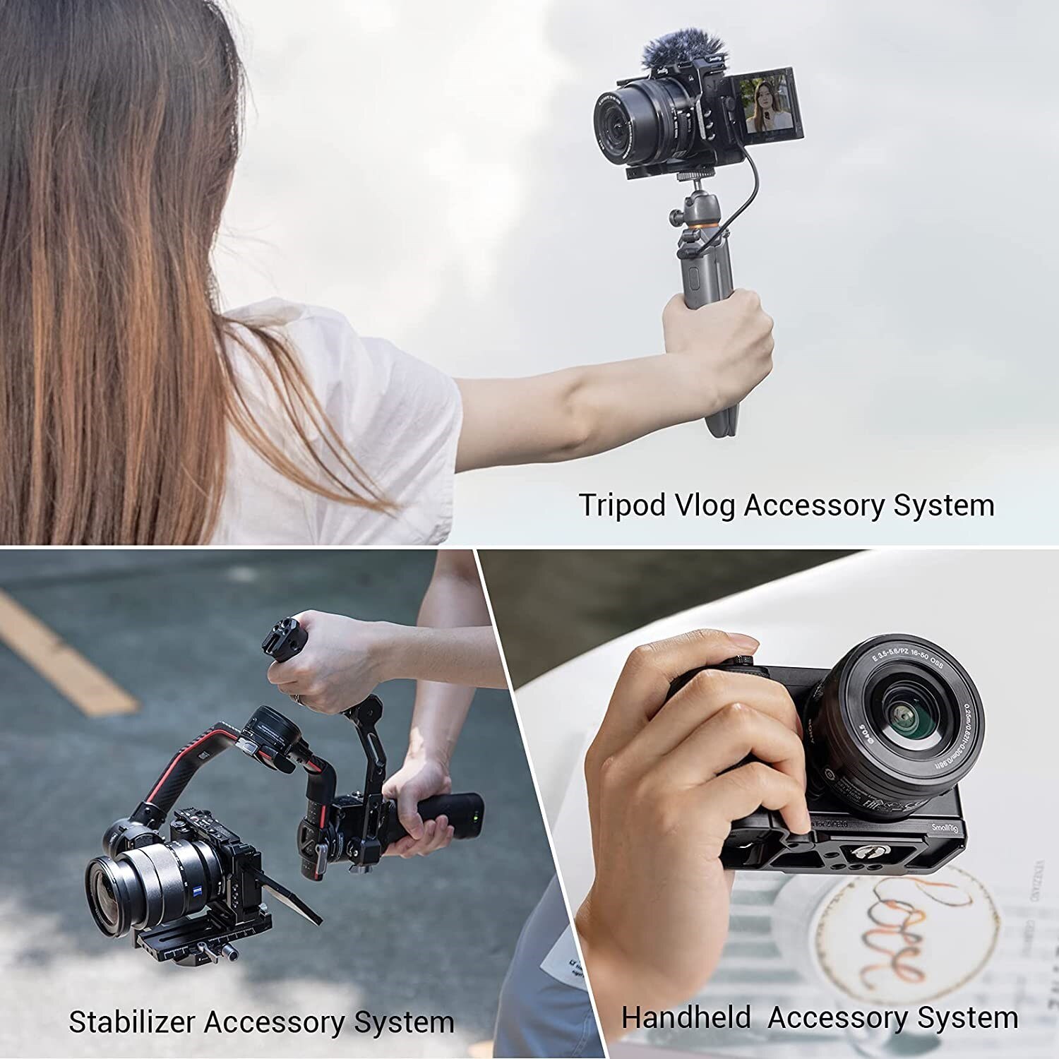 Smallrig Sony ZVE10 Camera Kooi Met Siliconen Kooi Handvat Ingebouwde Arca Quick Release Plaat Kooi Rig Kit Voor sony ZV-E10 3538