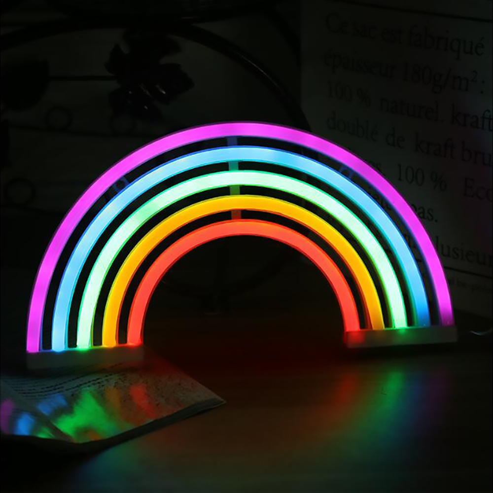 Lampe néon Led arc-en-ciel lampe | Lampe néon, lumière de nuit, lampe de noël, de mariage, de , de chambre d'enfants, décorations de maison