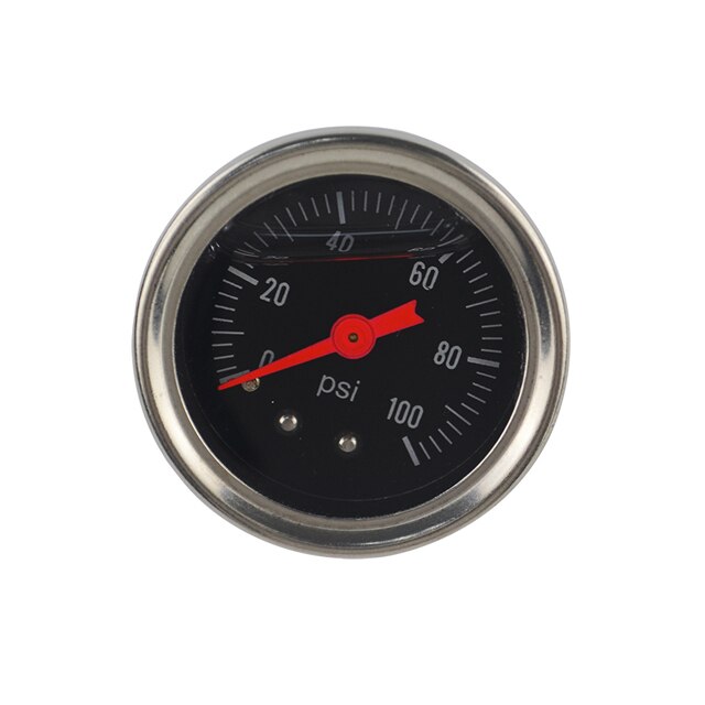 Brændstoftryksmåler væske 0-100 psi  / 0-160 psi olietryksmåler brændstofmåler sort/hvid front ht -og33: Sort