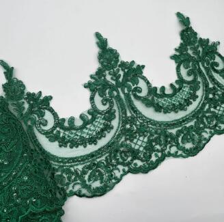 Delicate 9 yards 22 cm pailletten ivoor/witte stof bloem Venise Venetië kant trim applique naaien ambacht voor bruiloft december LW0333: zwart nikkel