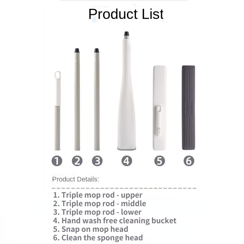 Spons Mop Hand Wassen Gratis Huishouden Absorberend Rubber Katoen Mop Wc Vouwen Squeeze Water Met Zijn Eigen Reinigingsmiddel Mop