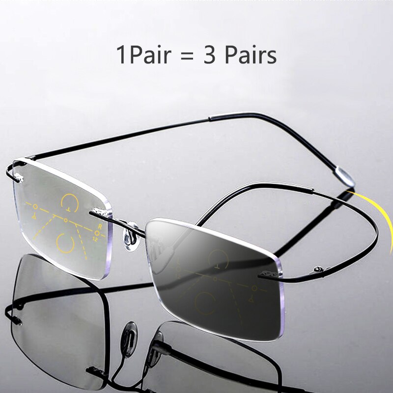 Photochromism Progressive multifocal reading glasses men Business reading glasses women anti-blue presbyopic glasses 1