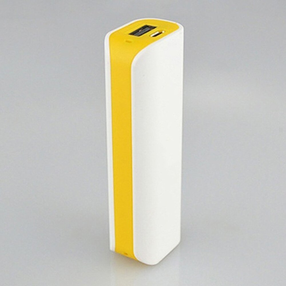 Caja del Banco de la energía de la caja del Banco de la energía de los puertos del USB caja del cargador de PCB de la cáscara Kits de DIY alimentados por la batería 2600mAh 18650 amarillo