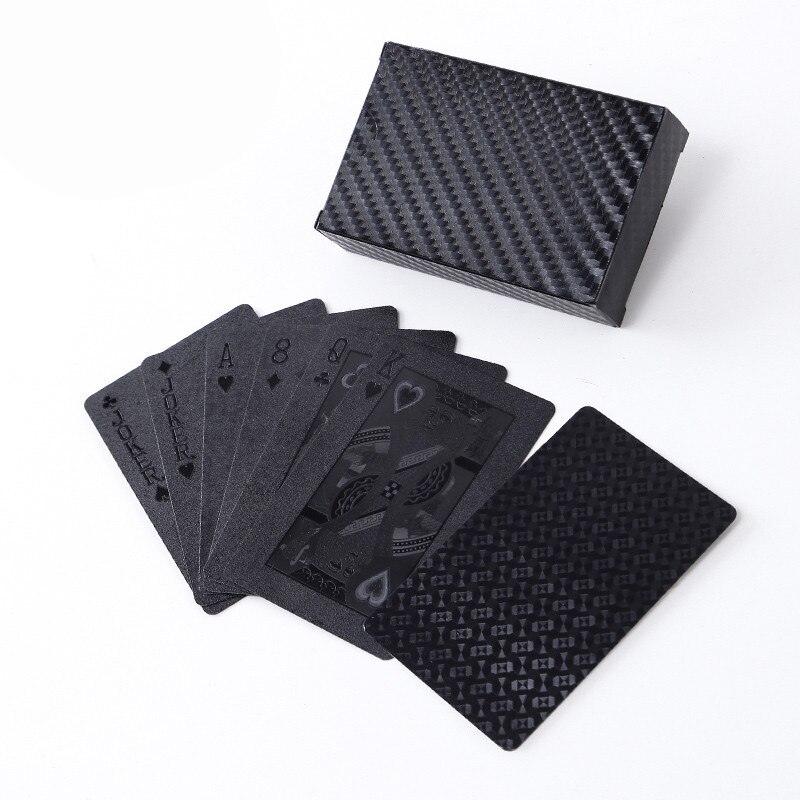 Cartas de juego de póker negro sin Color, cartas impermeables de plástico para mascotas/PVC, recuerdo de Turismo,: Lattice