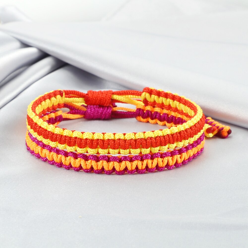 2 Stks/set Vrouwen Geweven Armband Bohemian Katoenen Touw Gevlochten Armbanden Voor Mannen Liefhebbers Beste Vriend Kinderen Geluk Sieraden
