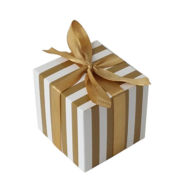 50Pcs Small Candy Box with ribbon Square Kraft Paper Box Chocolate Packaging Boxes Party Supplies 5x5x5cm