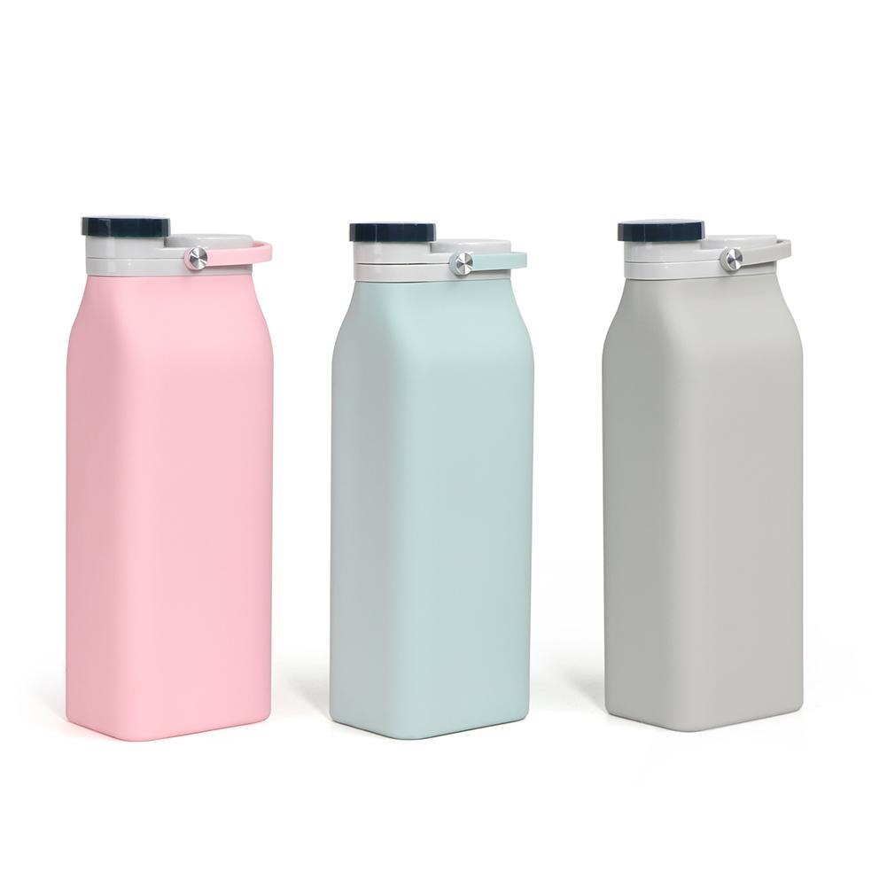 400/600Ml Siliconen Melk Water Fles Drinkware Voor Camping Wandelen Inklapbare Oprolbaar Lekvrije Buitensporten Fles Water